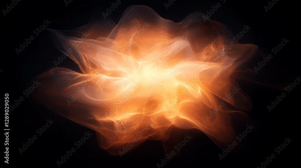 Poster fiery abstract background with bright yellow core for dynamic designs and creative projects