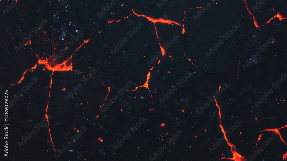 Poster fiery background with glowing embers and cracks for dramatic design