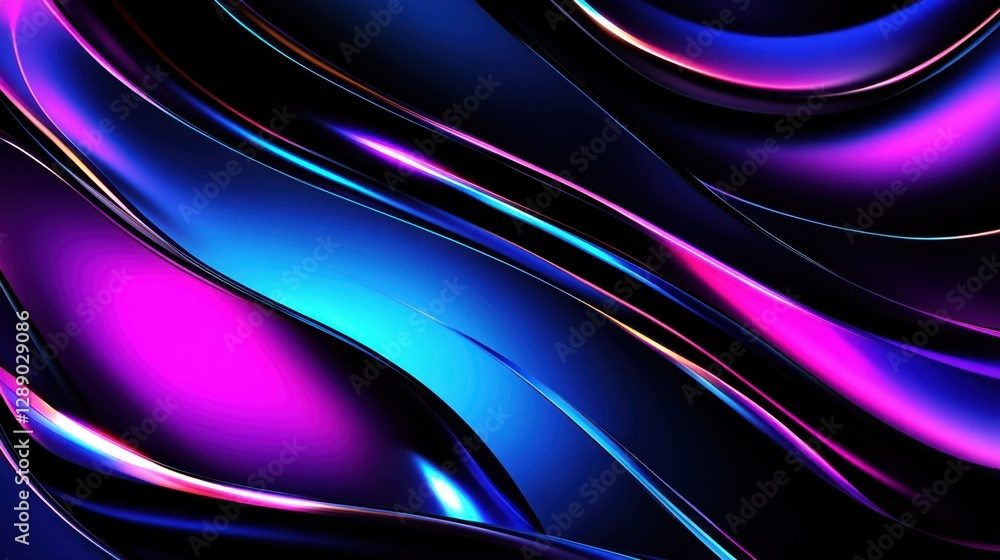 Aufkleber a blue and purple image with a wave pattern. the image is abstract and has a futuristic feel to it