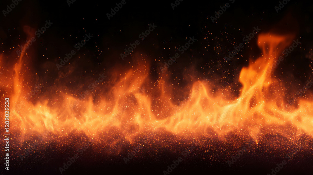 Poster Fiery background with sparks and subtle light effects for dynamic design