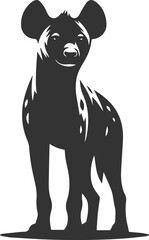 A hyena standing still, ears twitching vector animal silhouette