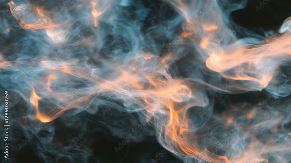 Poster dynamic fire and smoke background with dark shadows for creative design