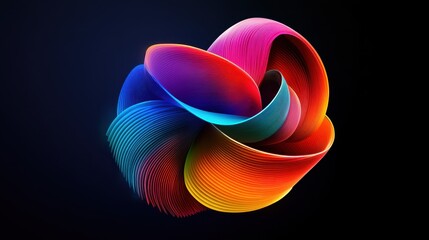 A colorful, abstract design with a spiral shape. The colors are bright and vibrant, creating a sense of energy and movement. The design is likely meant to evoke feelings of creativity and imagination