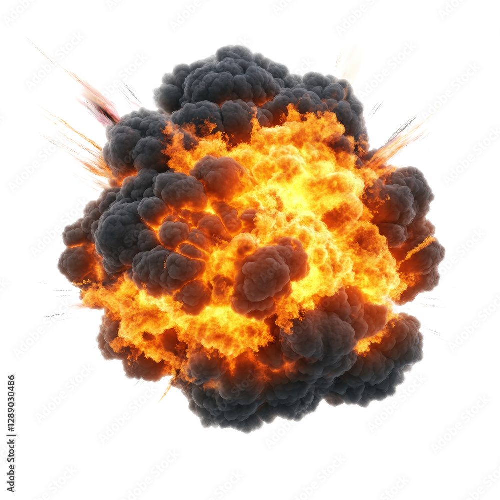 Poster bright fireball against a solid black background creating a dramatic visual effect and striking cont