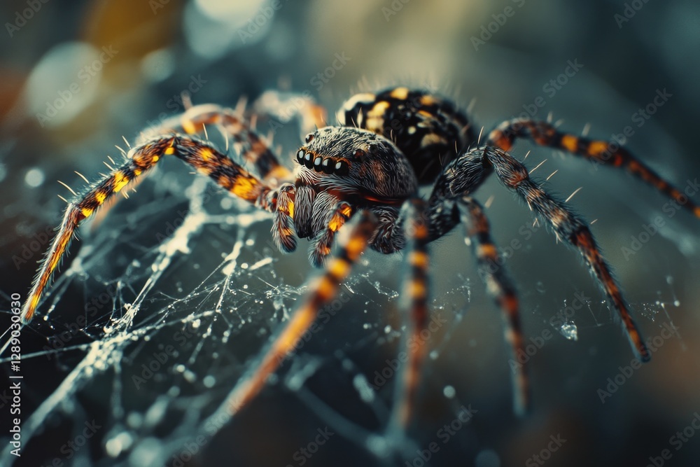 Poster a spider sits at the center of its intricate web
