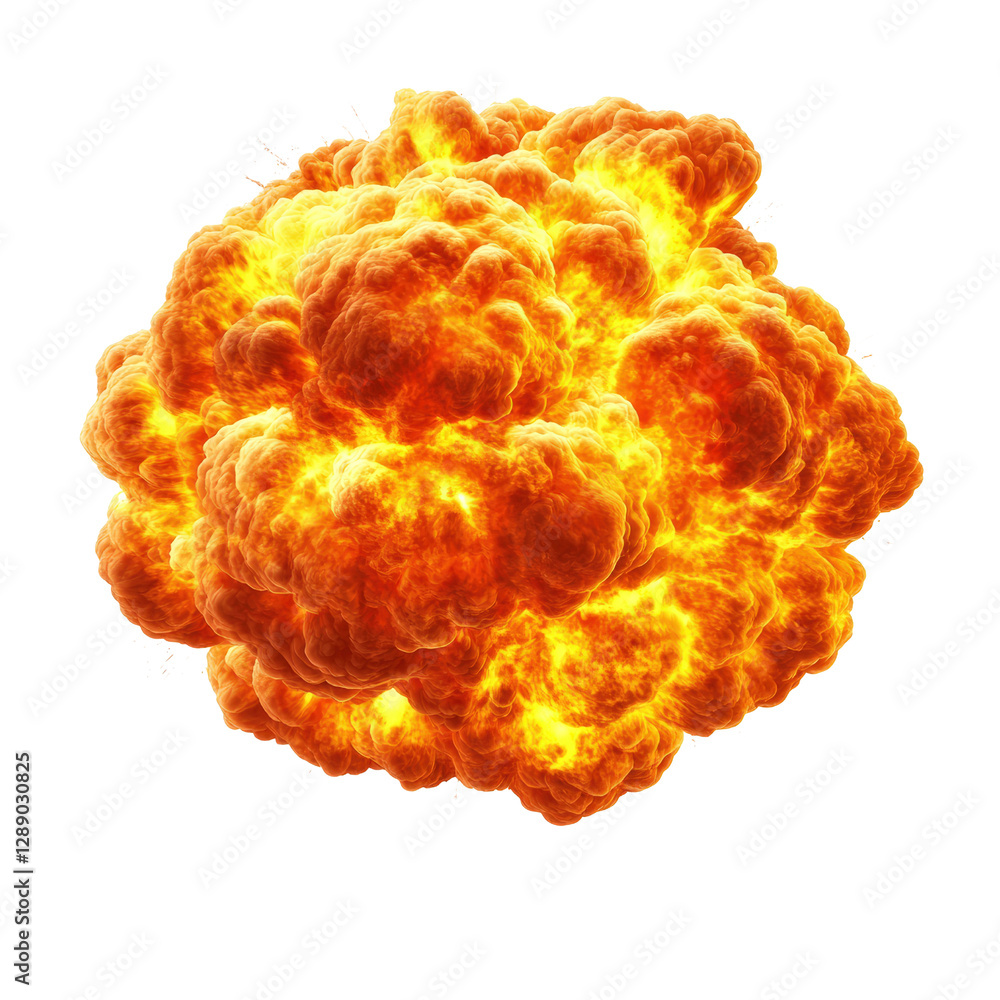 Poster ball of fire on a black background creating a dramatic and striking visual effect in dark space isol