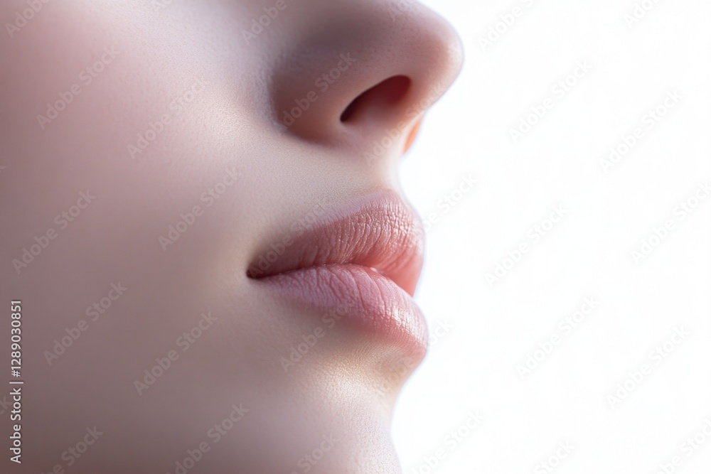Aufkleber a close-up view of a woman's face with her eyes shut, perfect for use in scenarios where the subject
