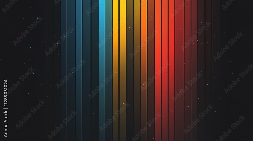 Poster color gradient lines on dark backdrop.