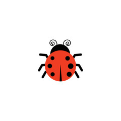Ladybug small icon. Red lady bug sign isolated on white background