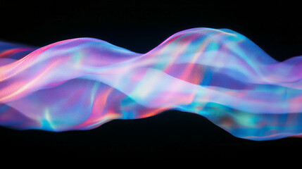 Obraz premium Vibrant aurora borealis wave with multicolored floating glows for background design