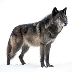 wolf in front of white background