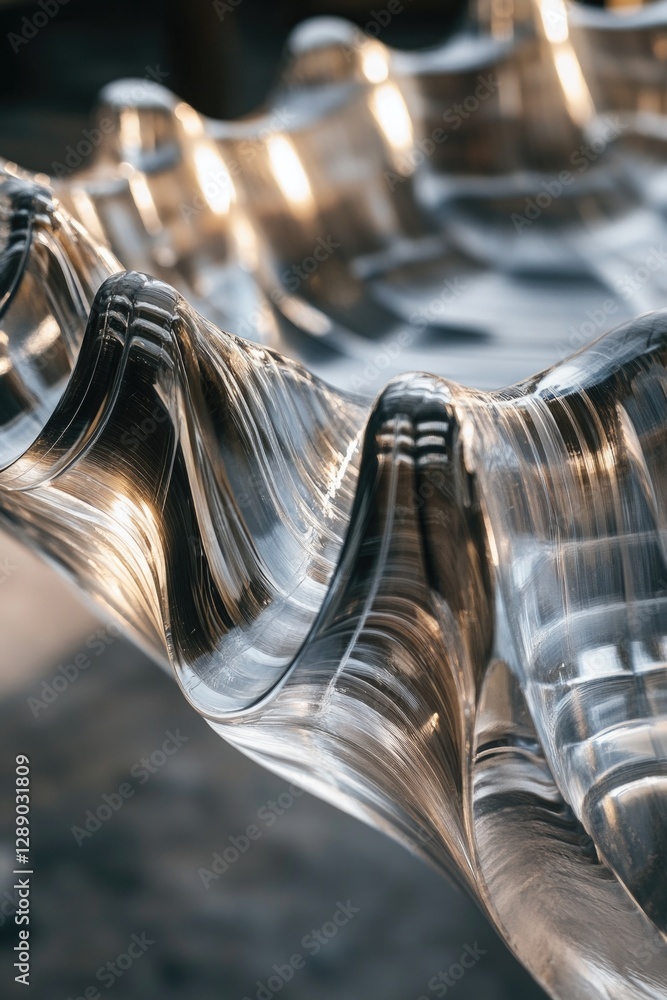 Poster Close-up shot of a group of water bottles on a table or shelf