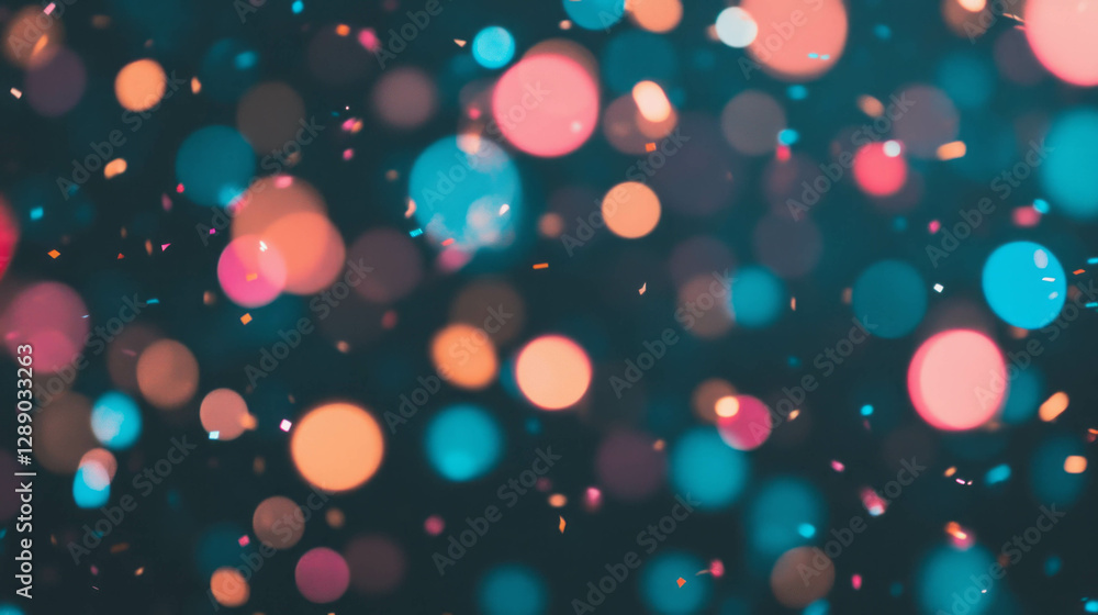 Aufkleber festive celebration background with floating confetti and colorful bokeh effect