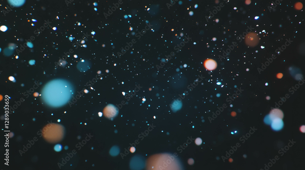 Poster festive celebration background with floating confetti and light particles for creative design