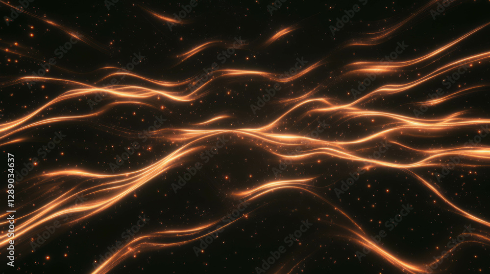 Poster Abstract background with floating energy waves and pulsating light for modern design