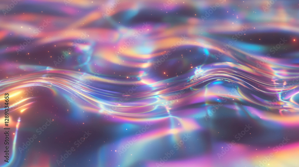 Fototapete mesmerizing background of floating energy waves and pulsating colors
