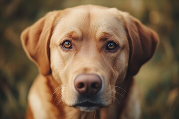 Close-up of a dog's face with blurred background, ideal for pet-related or animal-themed projects