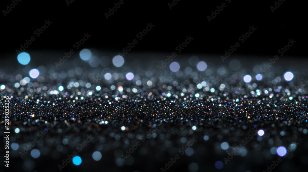 Poster glittering texture with floating sparkles for festive and elegant design