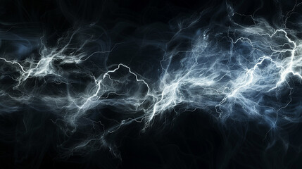 A dynamic and electrifying scene where currents of electricity move and pulse in sync with the rhythm of music. Vivid streaks of lightning twist and dance through the darkness, illuminating the scene 