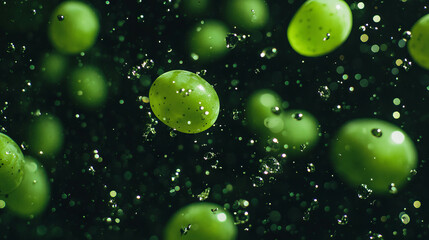 Fresh green grapes on dark background design for food and beverage themes
