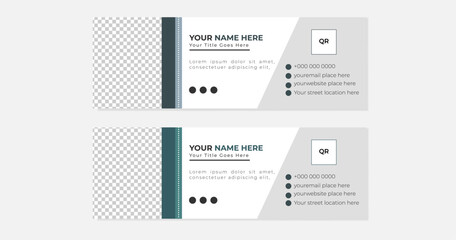 Modern and minimalist email signature ,email footer template,corporate email signature template design or business email signature with an author photo place modern and minimal layout.