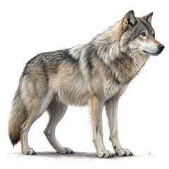 Fototapeta premium wolf in front of white background