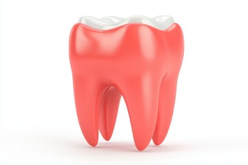 Isolated 3D Model of a Tooth Implant on White Background