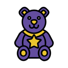 Carnival teddy bear icon