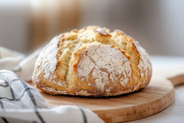 Rustic sourdough bread with a golden crust showcasing artisanal baking and homemade bread.