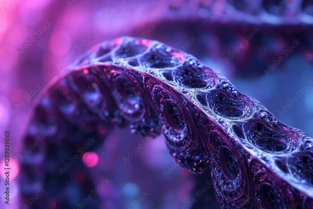 Poster a detailed view of a purple and black item, ideal for use in product design or technology-related co