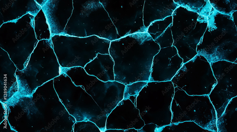 Poster Abstract frozen lake surface with cracks for winter design and background texture