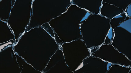 Fototapeta premium Abstract frozen lake surface pattern with intricate cracks for design projects