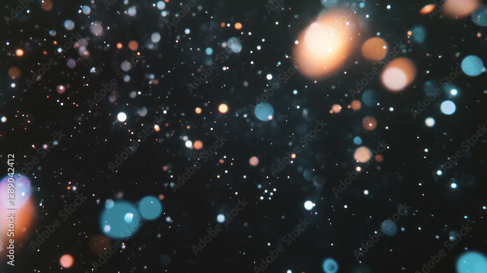Poster Cosmic phenomena and galactic collisions with distorted lights and stellar background