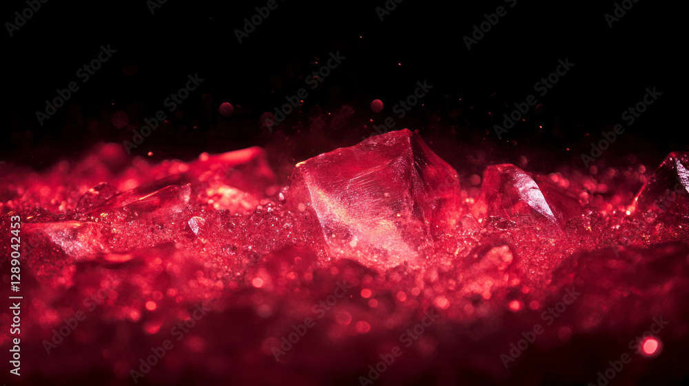 Poster glowing embers with soft red light for atmospheric background design