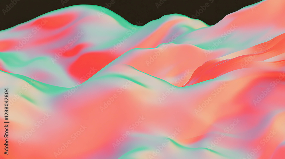 Poster Abstract heat haze design with colorful distorted waves for creative backgrounds