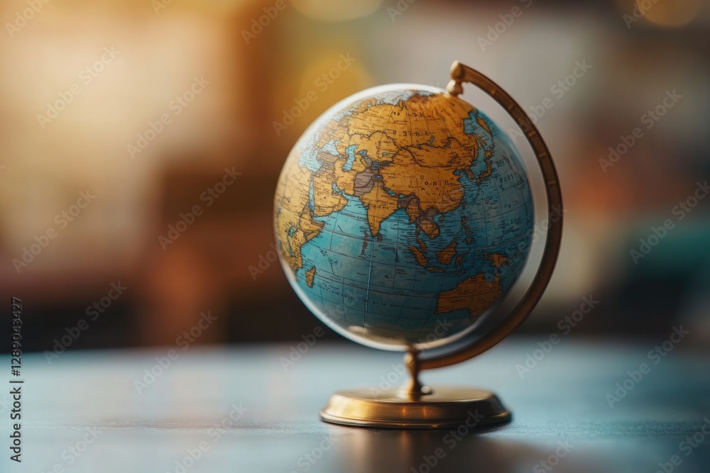 Aufkleber a small globe sitting on a table, perfect for use as a decorative element or to represent travel and
