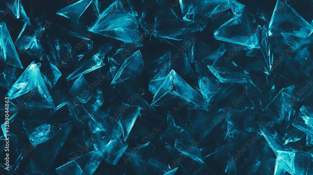 Aufkleber Abstract ice shards texture on dark background for winter design concepts