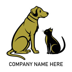 Cute dog and cat logo design for pet shop company