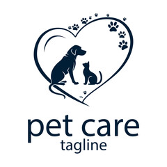 creative logo design Dog and Cat vector template