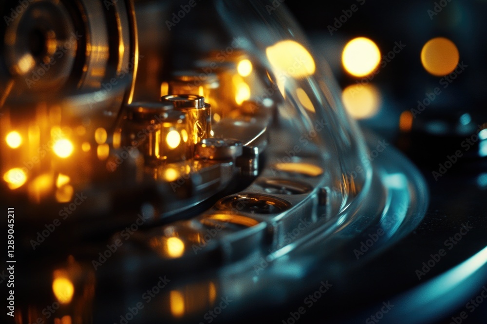 Aufkleber a close-up shot of some decorative lights placed on a table, ideal for use in interior design or sti