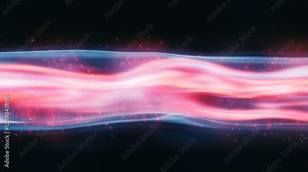 Poster celestial harmony: interstellar gas and soft glowing aurora background for cosmic designs