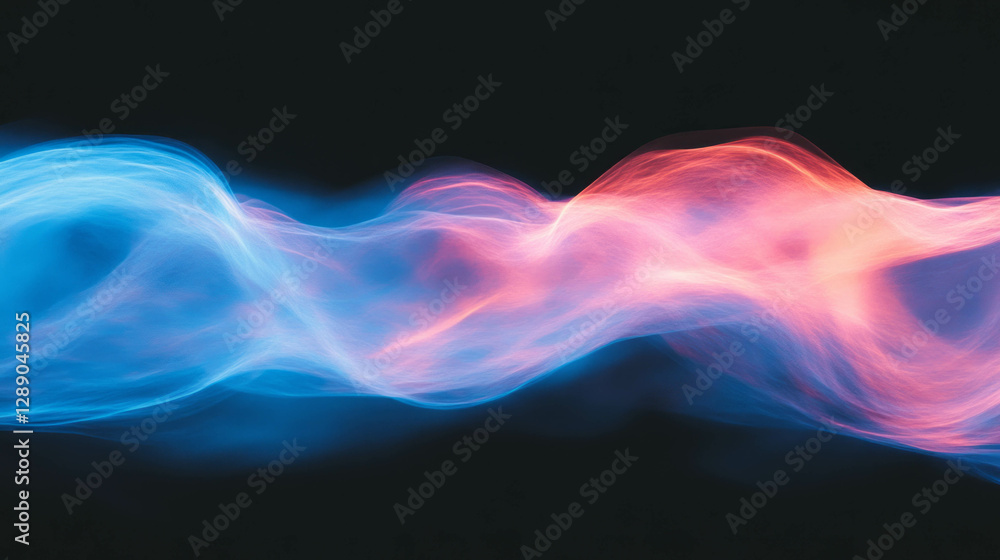Poster ethereal interstellar gas and soft glowing light in space with abstract flowing aura