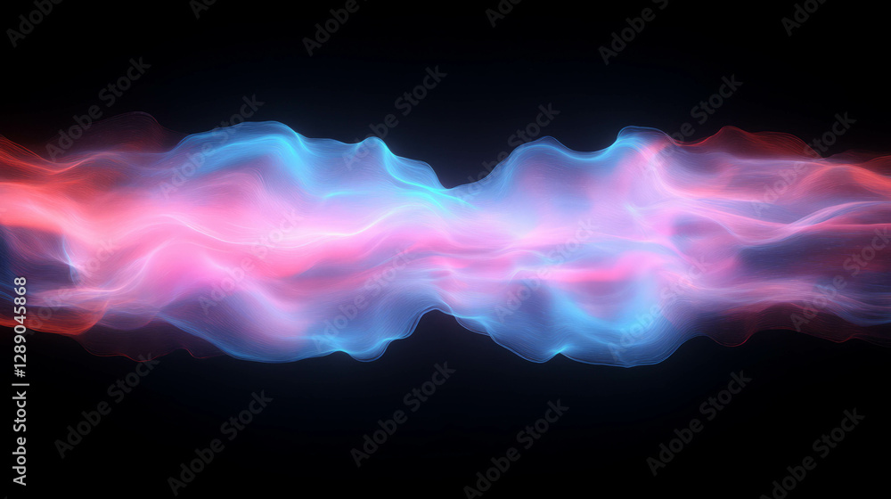 Poster abstract cosmic energy flow with vibrant interstellar gas and soft glowing aura