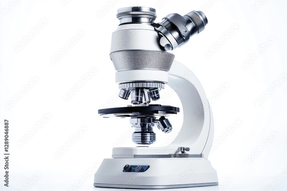 Aufkleber a close-up view of a microscope on a white background, ideal for science and technology illustration