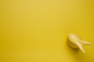 Yellow empty background with easter bunny, banner, easter