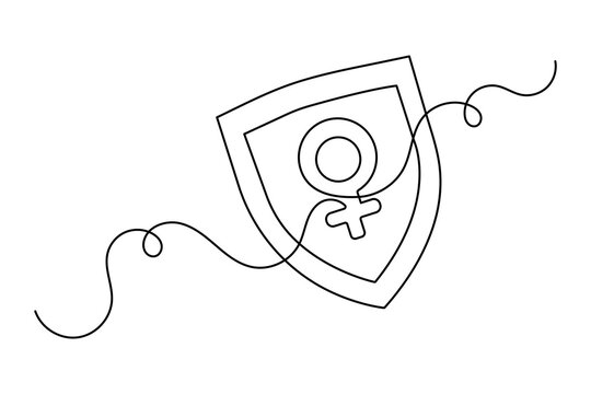 recommend clip art: Female gender symbol one line art with minimalist isolated outline vector icon
                    