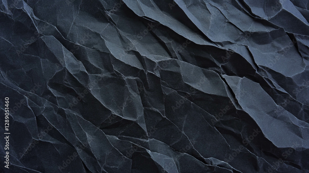 Poster abstract texture of black crumpled paper for creative design and backgrounds