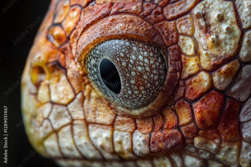 Poster a close-up shot of a lizard's eye with intricate details