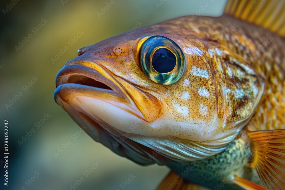 Poster a close-up shot of a fish with an unusually large eye, suitable for use in educational materials or 
