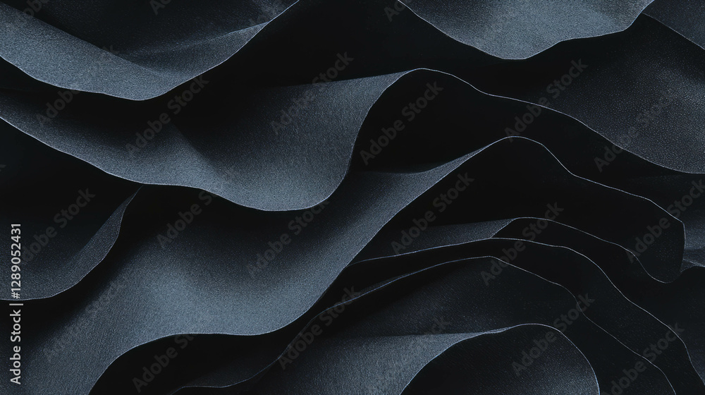 Poster abstract texture of layered black rumpled paper for creative design